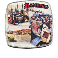Magnet Lieblingsplatz Bamberg eckig Metall