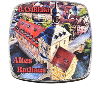 Magnet Rathaus v oben Bamberg eckig Metall