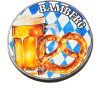 Magnet Krug Brezel Bamberg rund Metall