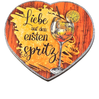 Magnet Aperol Liebe Herz Metall