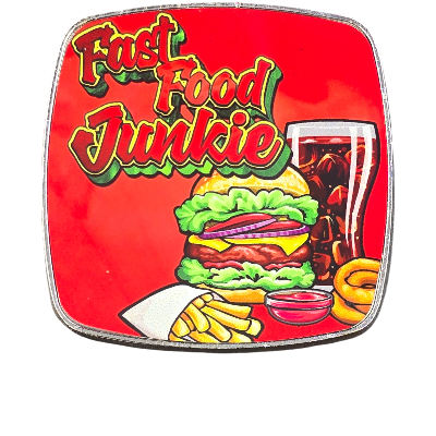 Magnet FastFoodJunkie eckig Metall