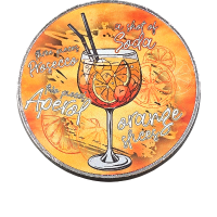 Magnet Aperol Rezept rund Metall