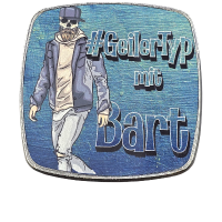Magnet #GeilerTyp mit Bart eckig Metall