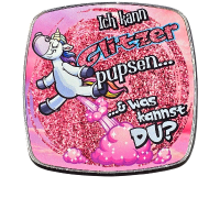 Magnet Einhorn Glitzer pupsen eckig Metall
