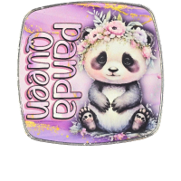 Magnet PandaQueen eckig Metall