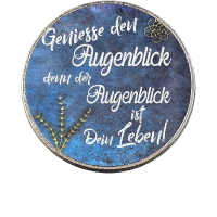 Magnet Geniesse den Augenblick rund Metall