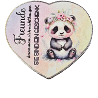Magnet Panda Freunde Herz Metall