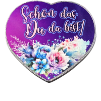 Magnet Sch&ouml;n das Du da bist! Herz Metall