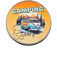 Magnet Camping Queen rund Metall
