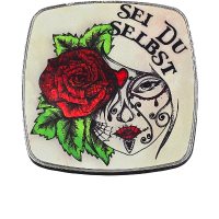 Magnet SugarSkull Sei Du selbst eckig Metall
