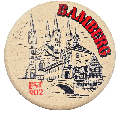 Holzdeckel Bamberg Altes Rathaus & Dom s/w