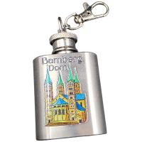 Flachmann Dom Bamberg silber Schl&uuml;sselanh&auml;nger