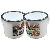 Tasse Emaille Bamberg Schrftzug