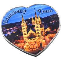 Magnet Dom bei Nacht  Bamberg Herz Metall