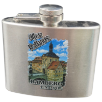 Flachmann Rathaus Foto silber 141,5ml