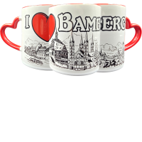 Tasse I love Bamberg Herz rot