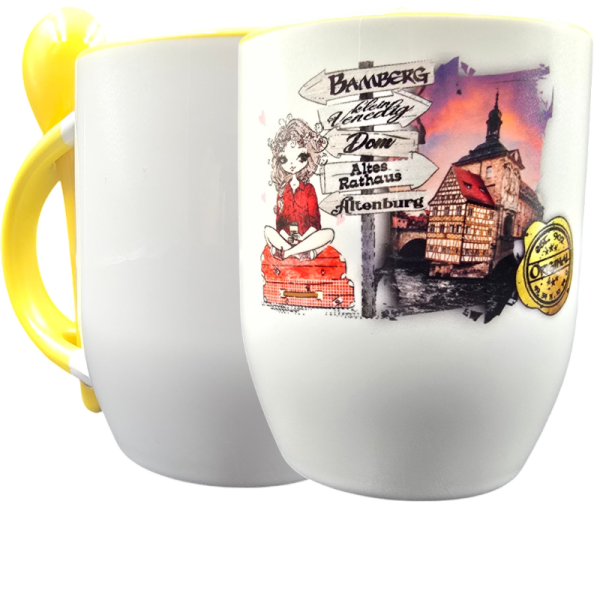 Tasse L&ouml;ffel Girl Rathaus Bamberg
