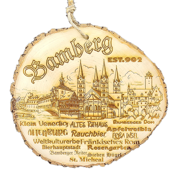 Rindenschild rund Skyline