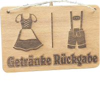 Schild Buche Getr&auml;nke R&uuml;ckgabe