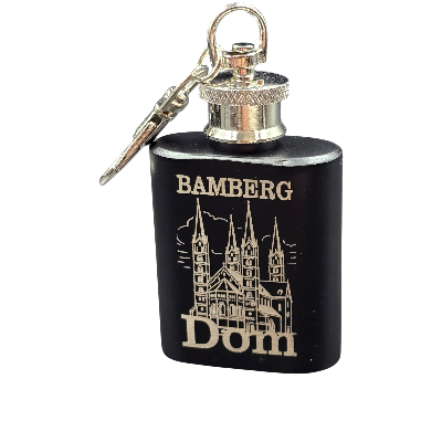 Flachmann Dom Bamberg schwarz Schl&uuml;sselanh&auml;nger